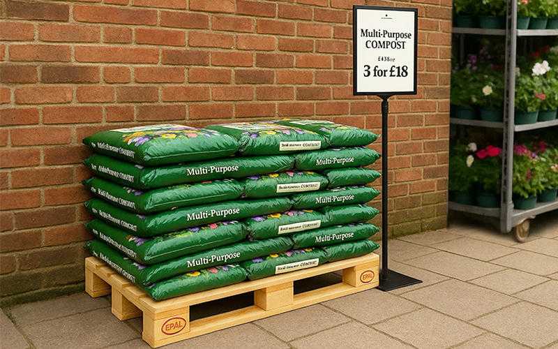 Floor-standing sign holders with a slot to insert your printed sign