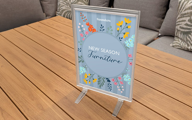 Clear plastic showcard frame for retail POS