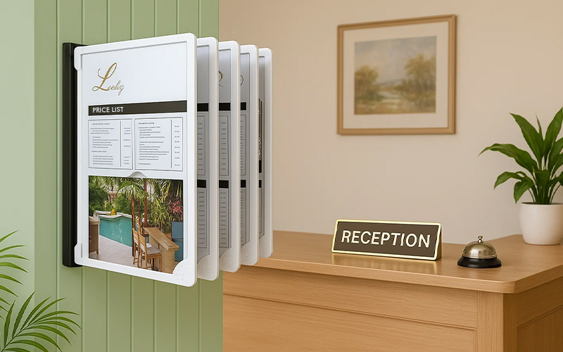 Wall mount flip display