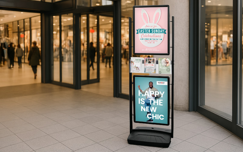 Twin leg A1 poster display free standing Infoboard