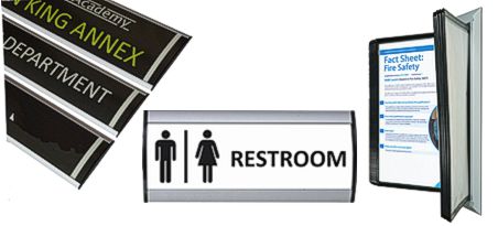 Interior signage using printed inserts