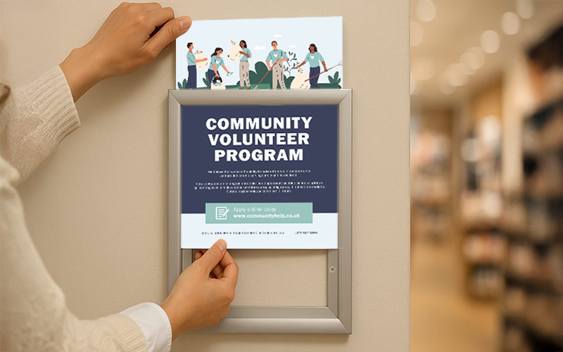 Aluminium poster frame for wall mounting