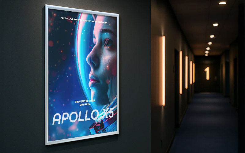 Stylish way to display movie posters, easy to change poster on display