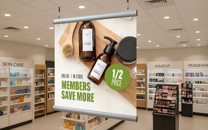 Poster Snaps come as a top and bottom rail set