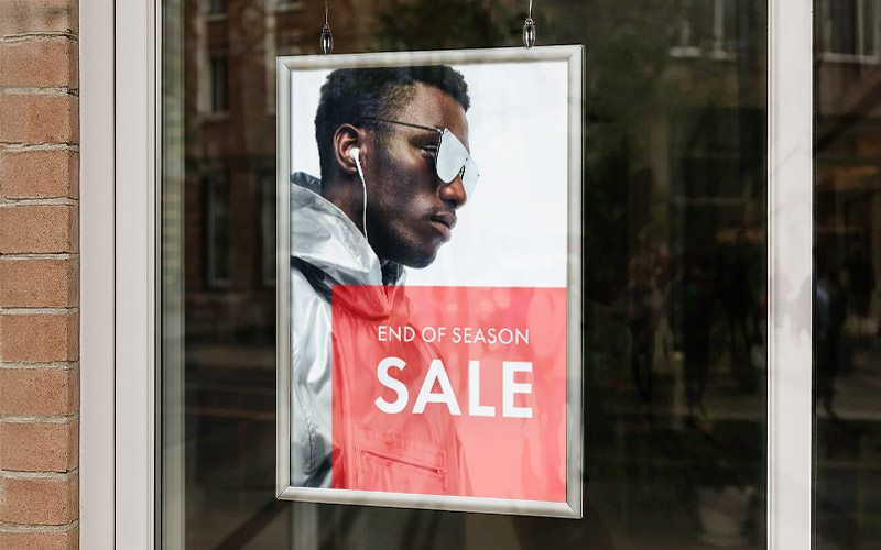 Special spring clips located in each corner to tension the graphic.