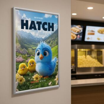 Movie poster frame silver 27x40 inch 