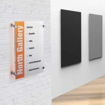 Premium A3 sign holder in a gallery