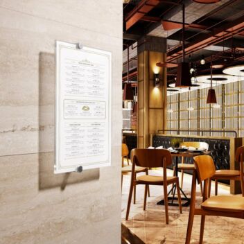 Menu display in restaurant