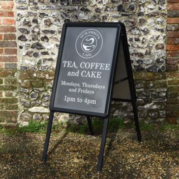 Neat A-board with black frame