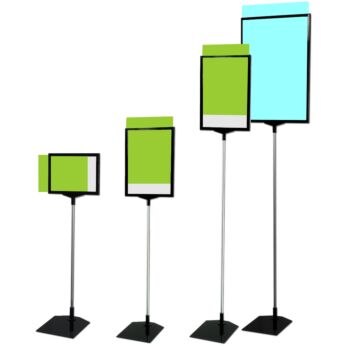 fixed height sign stands in portrait and landscape