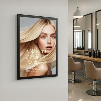 Black poster frame with magnetic cover