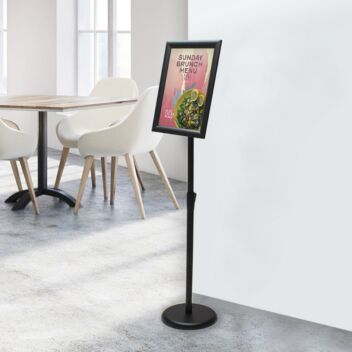 A4 Black economy sign stand with portrait frame