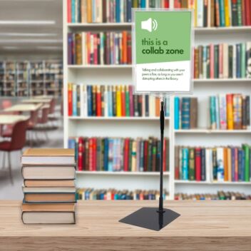 Discrete signage in a public library