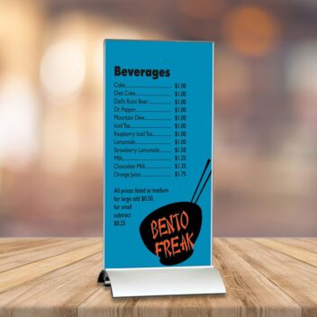 Table talker with drinks menu