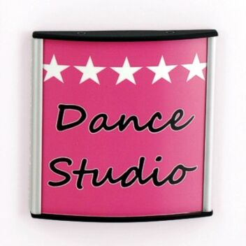 square business door sign for dance studio
