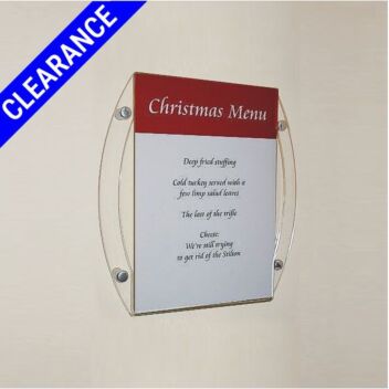 Luxury A4 acrylic wall menu holder