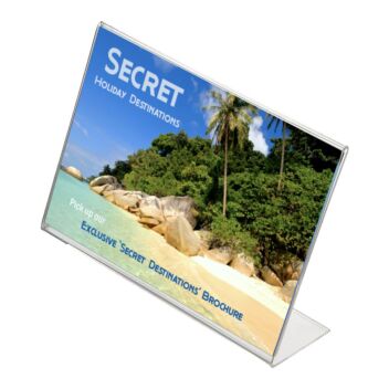 Slanted freestanding landscape sign holder