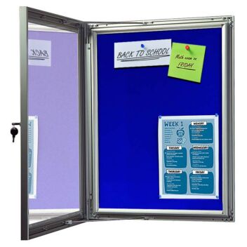 Wide opening notice board case