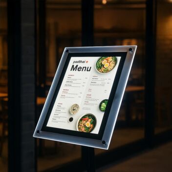 Illuminated menu display stand