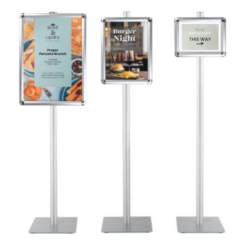 Adjustable upright poster stands A2 A3 A4