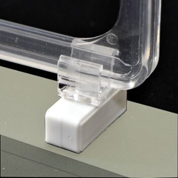 Clear showcard frame and magnet attachment
