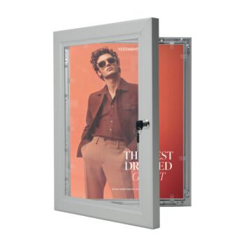 Silver lockable poster case