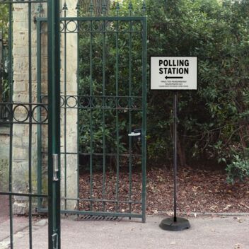 Polling station sign