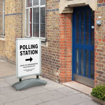 Base can be filled with water on a windy day
