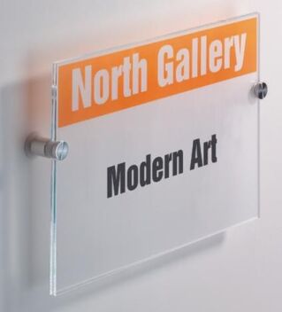 A5 Acrylic sign with standoff fixings