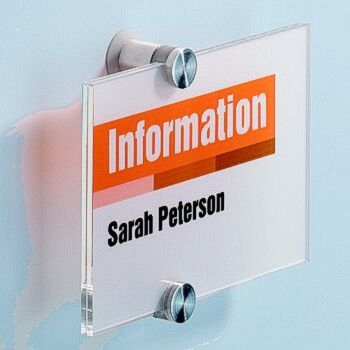 A6 Acrylic sign with stand-off fixings