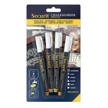 Securit chalk marker fine nib White sets