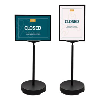 Pedestal sign holder A4 or A3 with heavy duty base