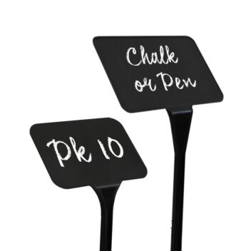 Angled blackboard stake labels