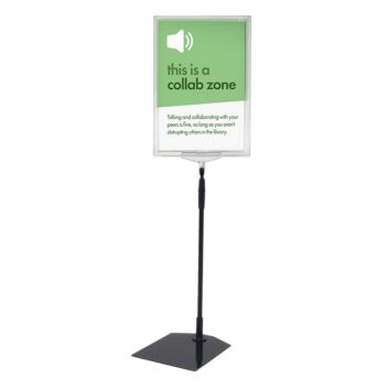 Clear frame sign stand with adjustable height
