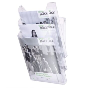 3-pocket leaflet holder for A4 - wall or table