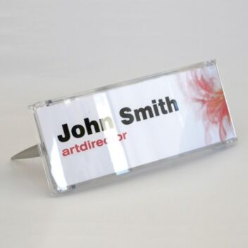 Executive Desk name holder - Curved polycarbonate 