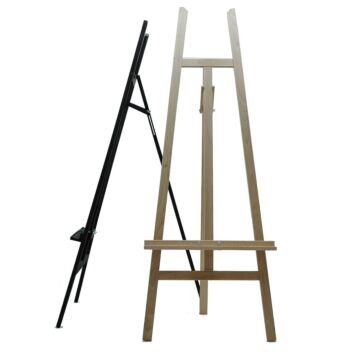 Floor standing wooden display easel