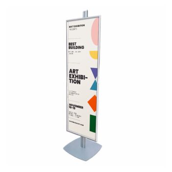 Poster stand column for large posters creates an eye-catching advert