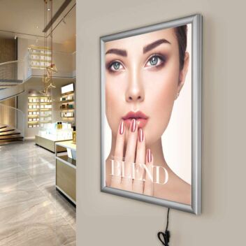 LED poster light box - Slim aluminium backlit wall mount