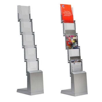 Folding A4 literature stand with travel bag