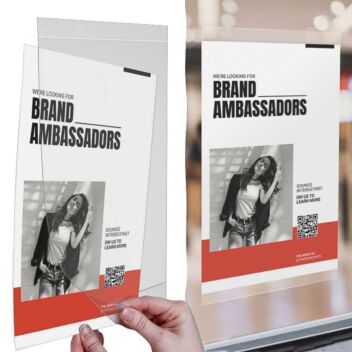 Self adhesive clear pockets for windows or walls