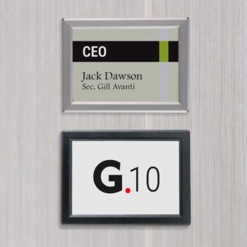 A6 size room door signs in silver or black