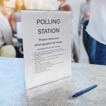 Upright Polling station sign stand