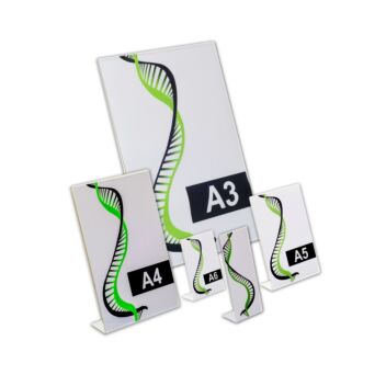 Acrylic sign holders - slanted 