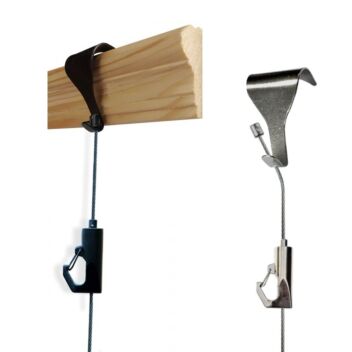 Moulding picture rail hangers in black or silver