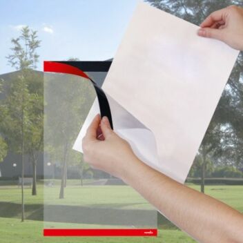Reusable poster holders - red magnetic border
