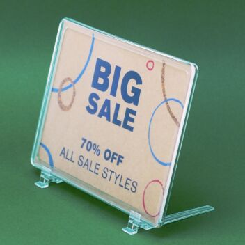 Showcard Clear POS Frames with Angled support feet