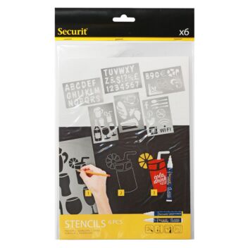 Chalk pen stencil set (pack of 5)