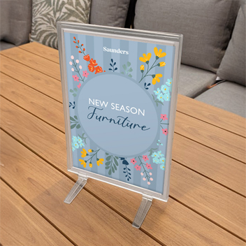 Clear plastic showcard frame for retail POS